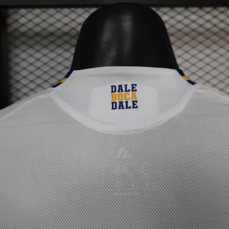 25/26 Player Version Boca Juniors White with Blue and Yellow Gradient Horizontal Stripes Jersey