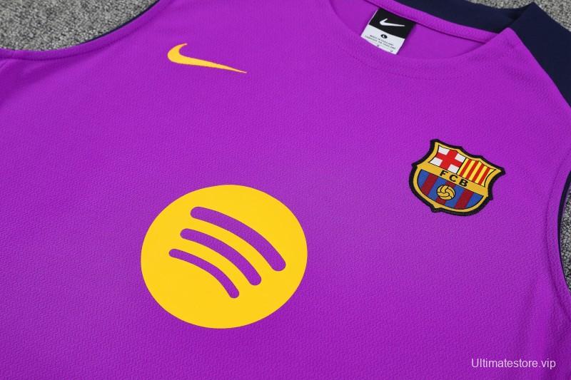 26/27 Barcelona Purple & Navy Blue Sleeveless Training Vest + Shorts