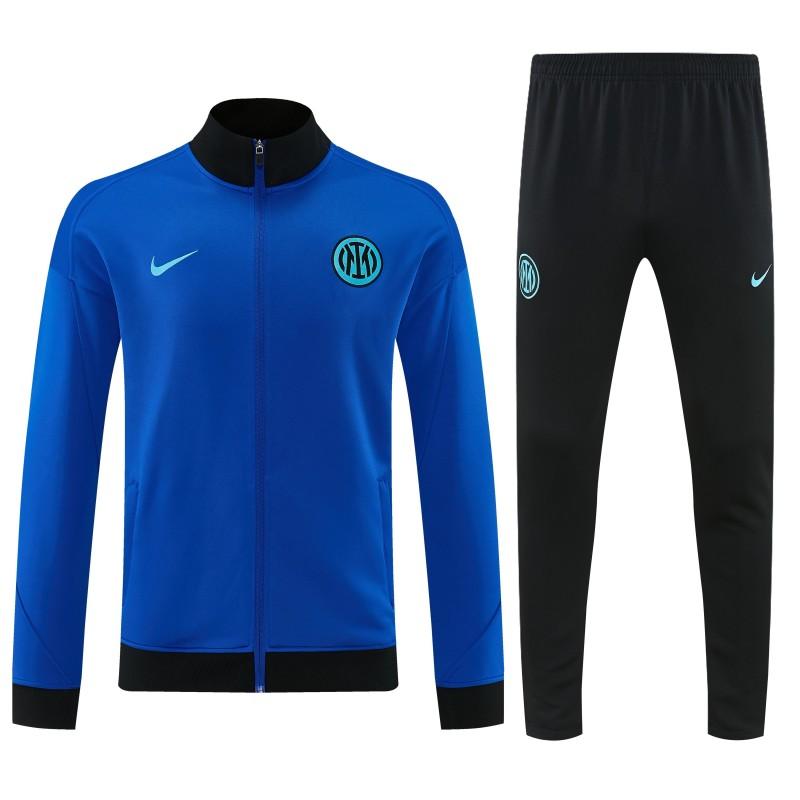 26/27 Inter Milan Blue Full Zipper Jacket Tracksuit + Black Long Pants