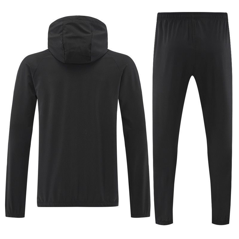 26/27 Nike Black Full Zipper Hooded Jacket Tracksuit + Long Pants