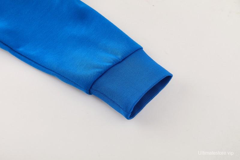 26/27 Real Madrid Royal Blue Pullover Hooded Tracksuit + Long Pants