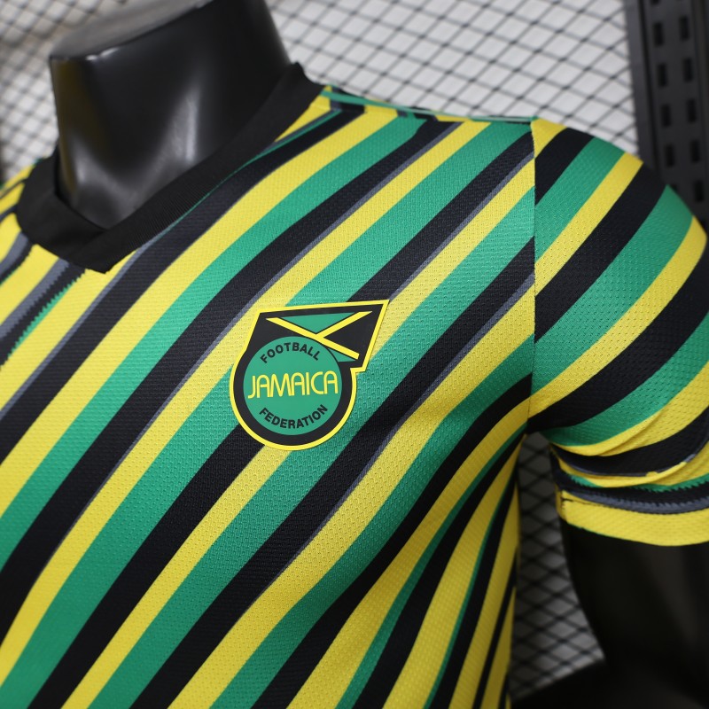 Player Version 2026 Jamaica x Adidas Originals Home Yellow Diagonal Stripe Jersey