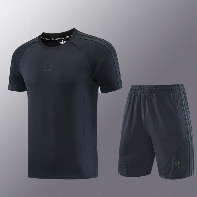 26/27 Adidas AD15 Dark Grey Short Sleeve+Soccer Shorts