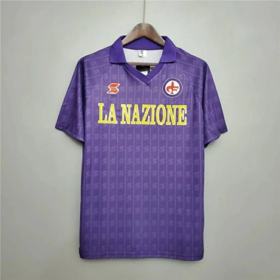 Retro 89/90 Fiorentina Home Soccer Jersey