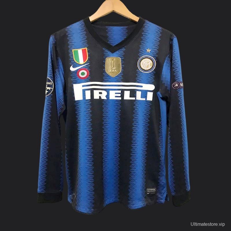 Retro 10/11 Inter Milan Home Long Sleeve Jersey