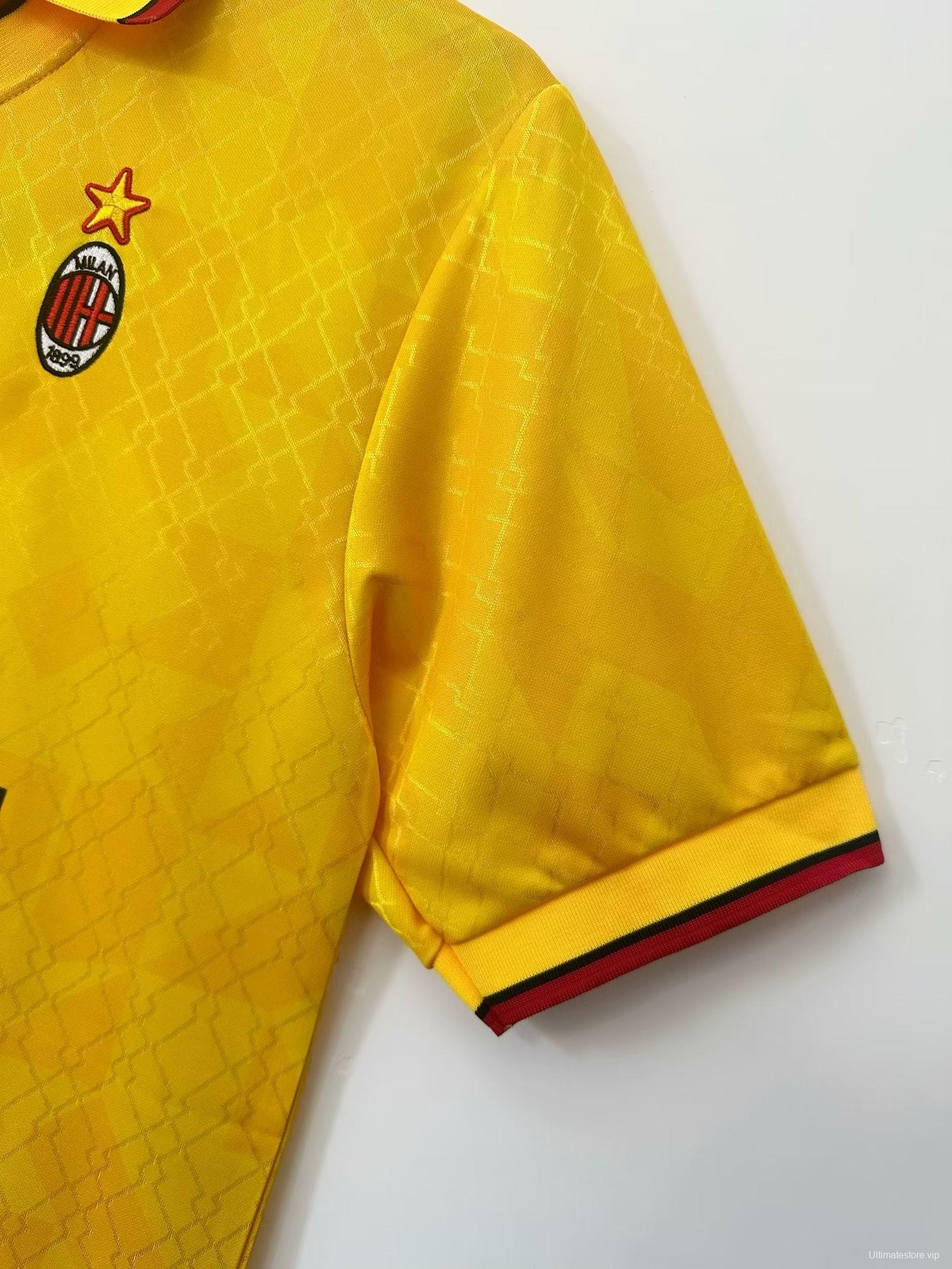 Retro 95/96 AC Milan Third Yellow Jersey