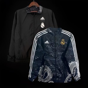 23/24 Real Madrid Black Dragon Reversible Full Zipper Jacket