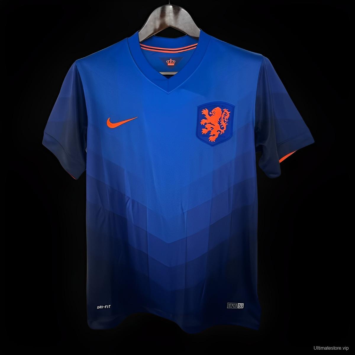 Retro 2014 Netherlands Away Blue Jersey