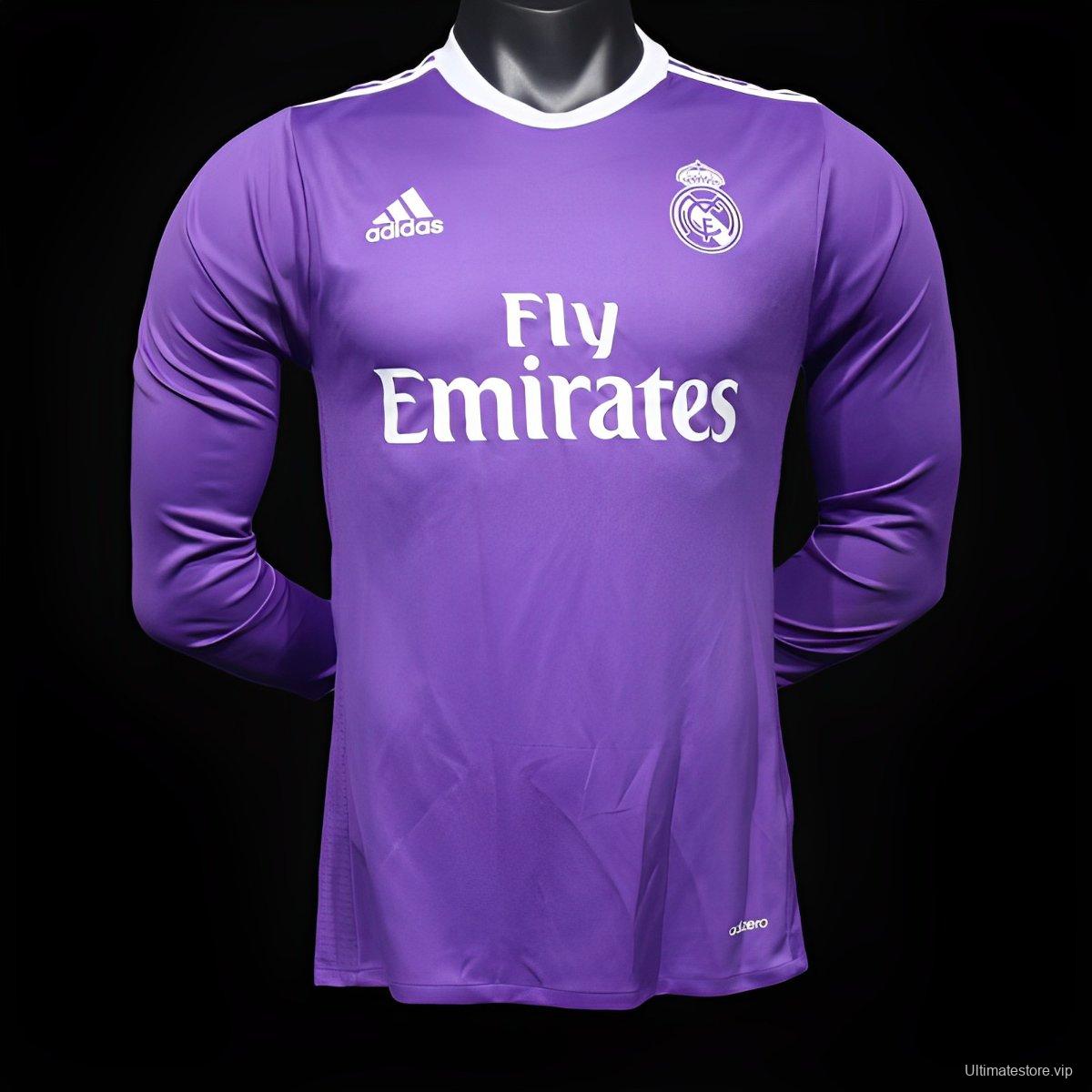 Player Version Retro 16/17 Real Madrid Away Long Sleeve Jersey