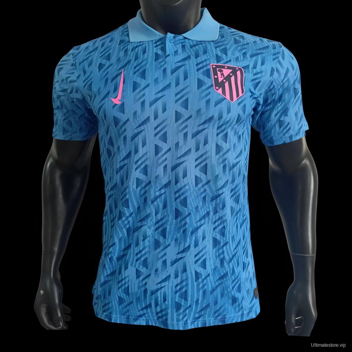 Player Version 24/25 Atletico Madrid Skyblue Polo Jersey