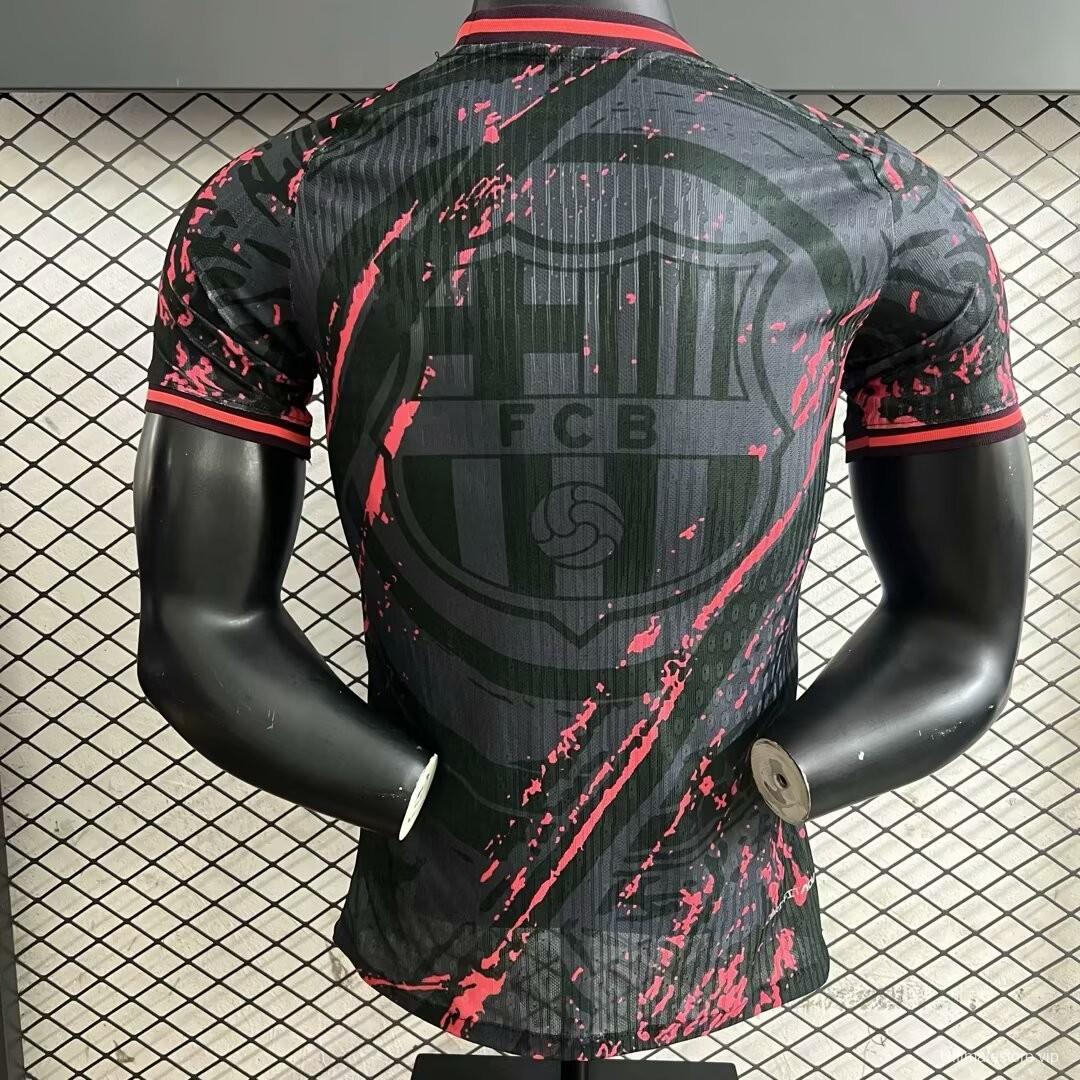 Player Version 25/26 FC Barcelona Black with Pink Splash Design Jersey