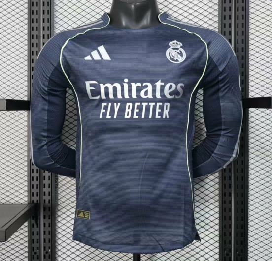 Player Version 25/26 Real Madrid Away Long Sleeve Jersey