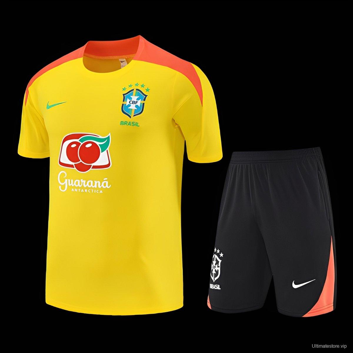 25/26 Brazil Yellow with XS Short Sleeve+Soccer Shorts