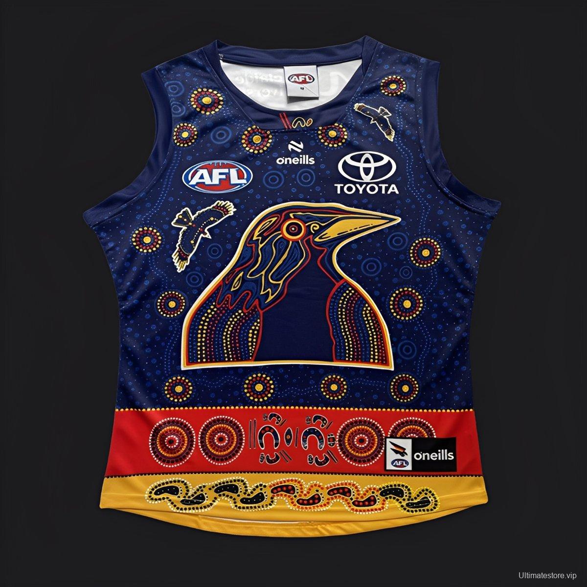 25/26 Adelaide Crows Navy with Indigenous Aboriginal Art Crow Design Guernsey