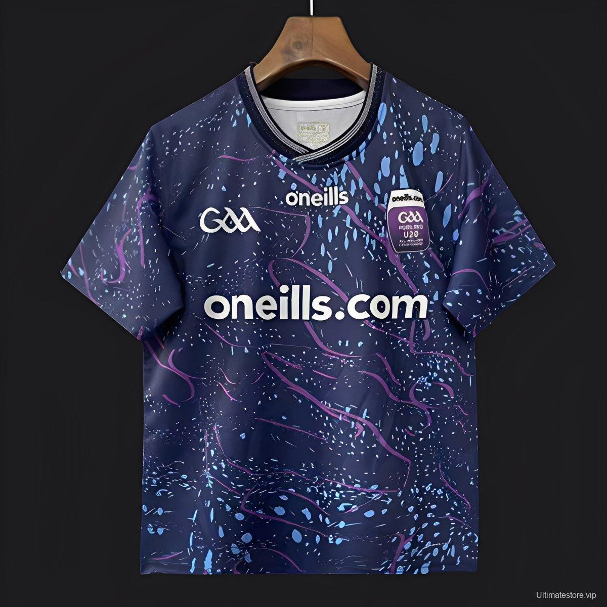 2026 Ireland GAA U20 Hurling Navy with Purple Marble Pattern Jersey