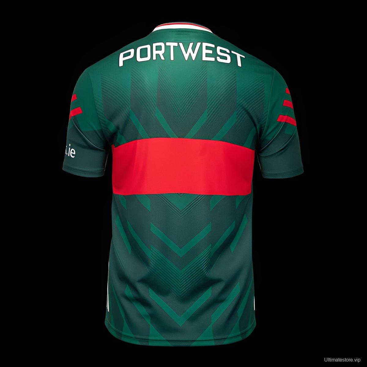 2026 Mayo GAA Green with Red Band and Chevron Pattern Jersey