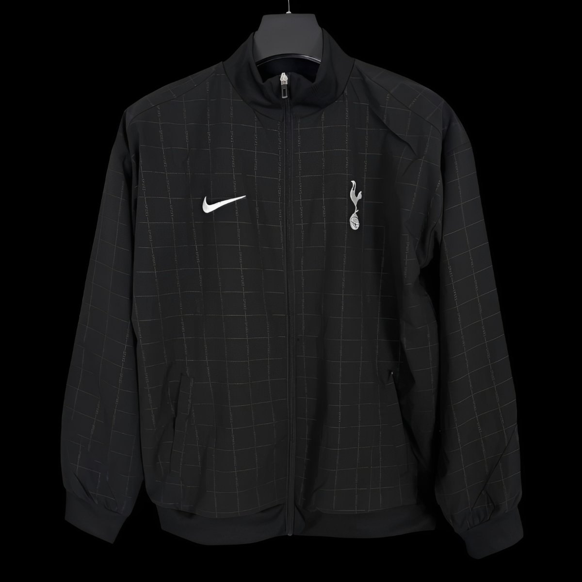 25/26 Tottenham Hotspur Black Grid Windbreaker