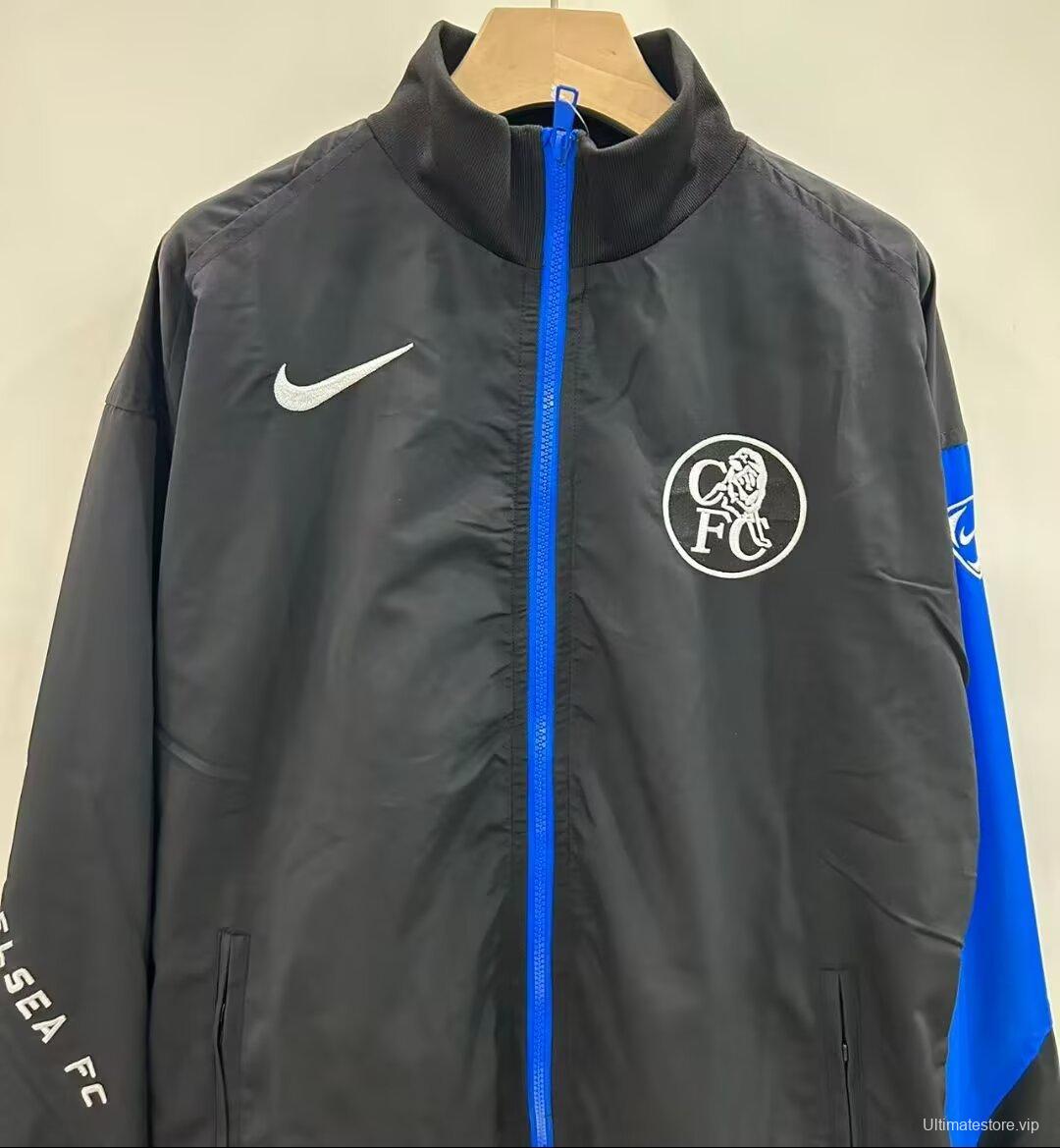 25/26 Chelsea Black Full Zipper Windbreaker