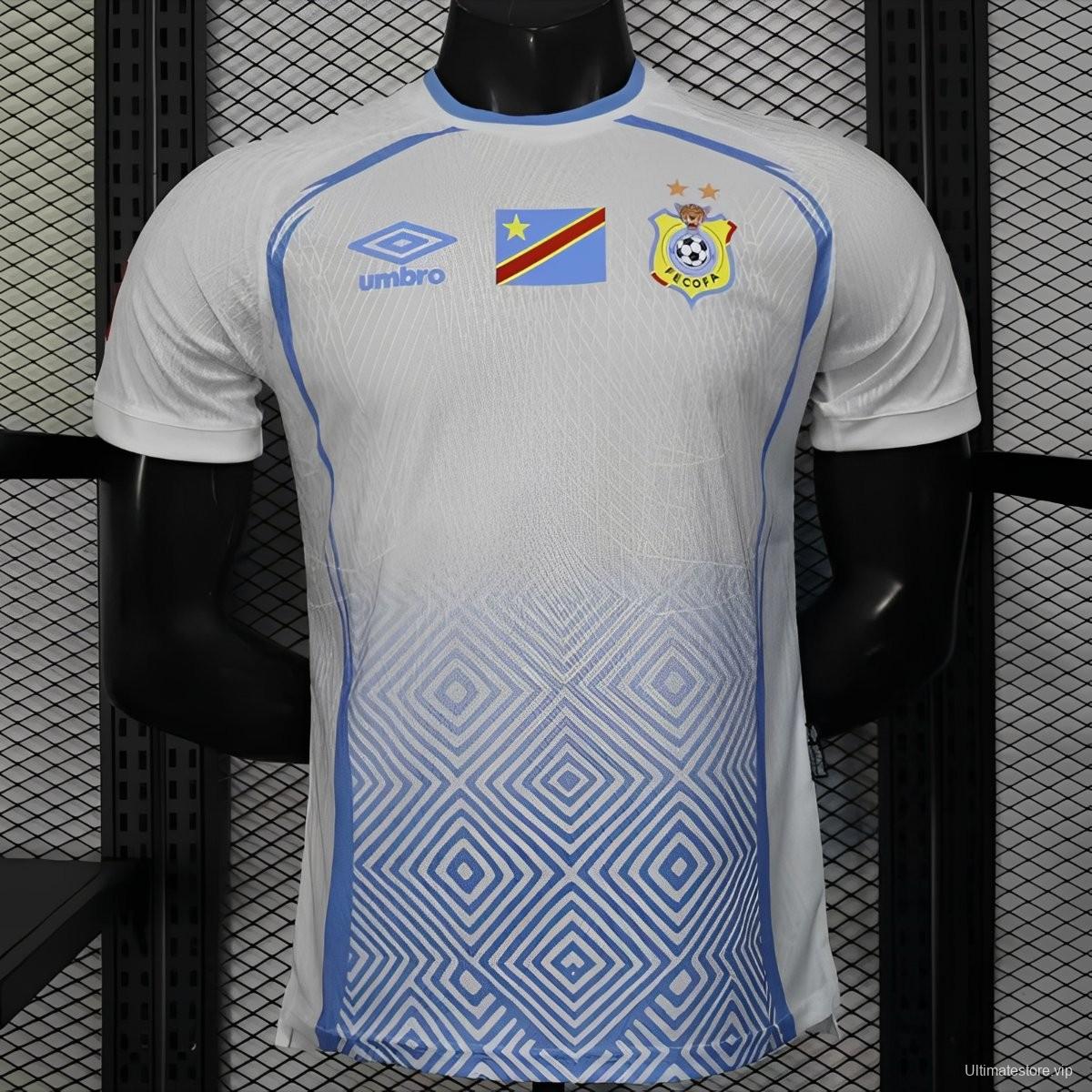 Player Version 2026 DR Congo Third White Blue Geometric Jersey