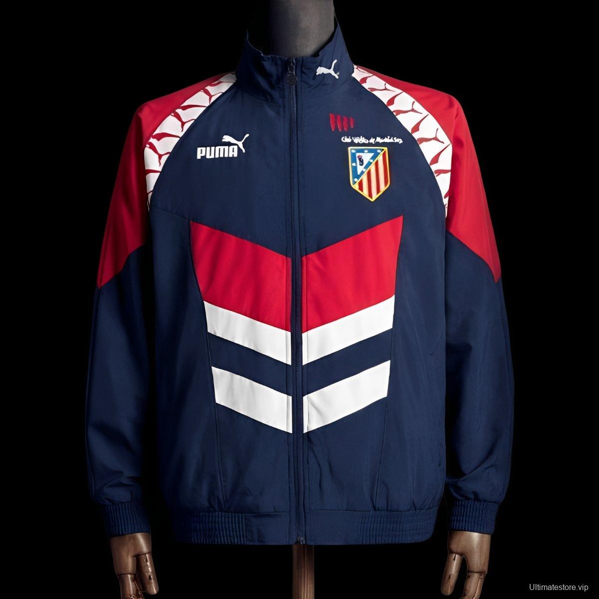 1996/97 Vintage Style Atletico Madrid Black Jacket Windbreaker