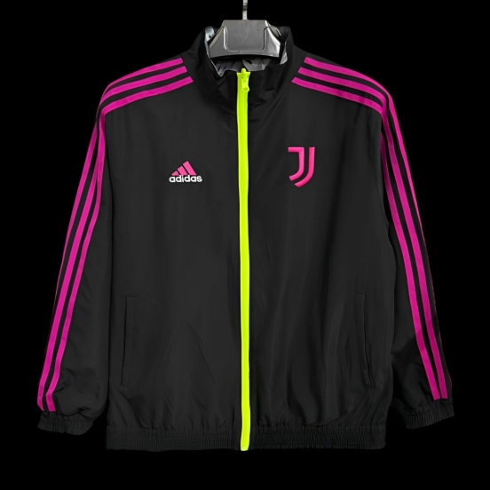 25/26 Juventus Black/Purple Full Zipper Windbreaker