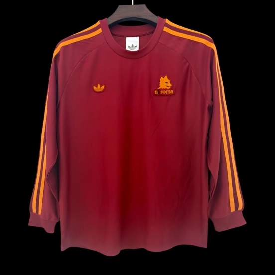 25/26 Roma Adidas Original Red Long Sleeve Jersey
