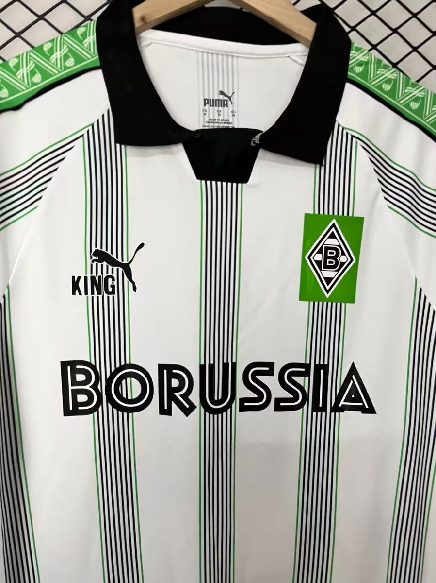 25/26  Borussia Mönchengladbach "KING" Special Edition White/Green Jersey
