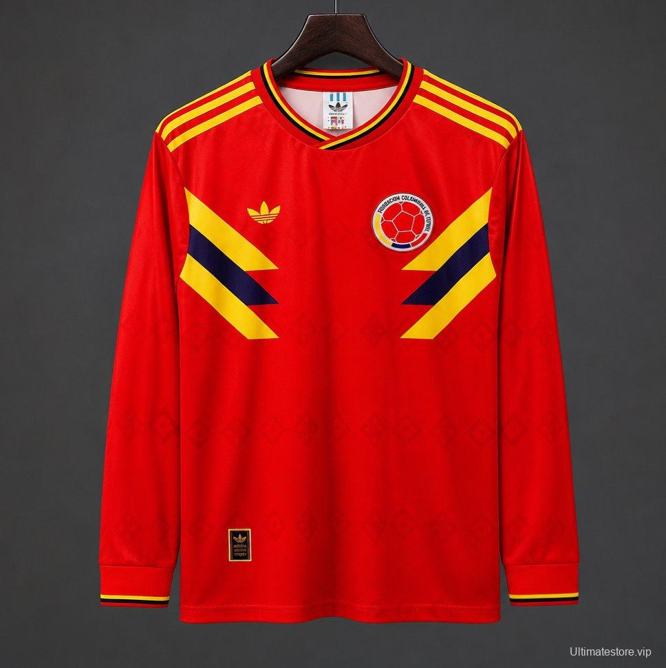 Retro 1990 Colombia Away Long Sleeve Jersey