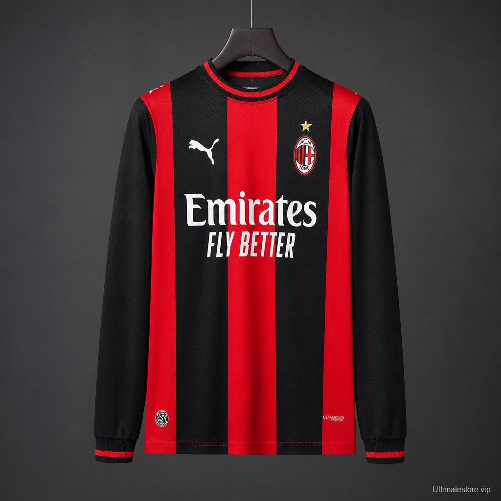 26/27 AC Milan Home Long Sleeve  Jersey