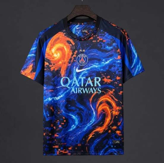 26/27 PSG/Paris Saint-Germain Pre-Match Training Blue/Orange Jersey