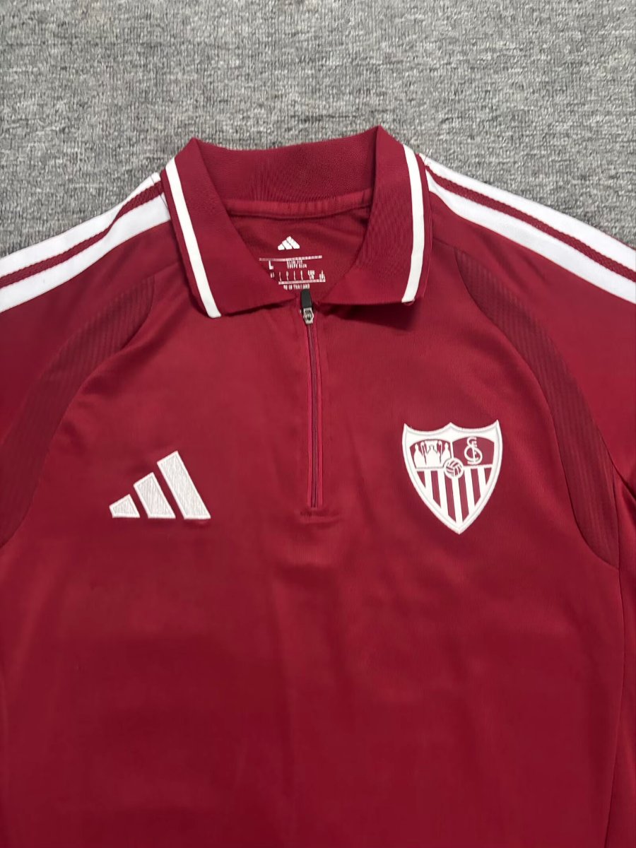 26/27 Sevilla Training Burgundy Polo Jersey
