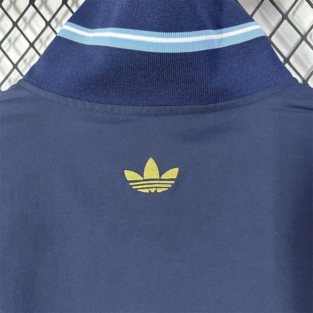 2026 Argentina MESSI Tribute Full Zipper Navy Blue Windbreaker