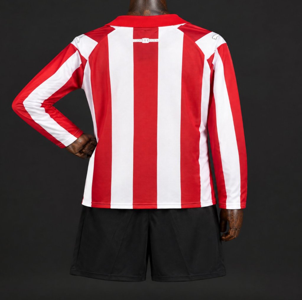 26/27 Kids PSV Eindhoven Coen Dillen  Long Sleeve Red Stripes Jersey