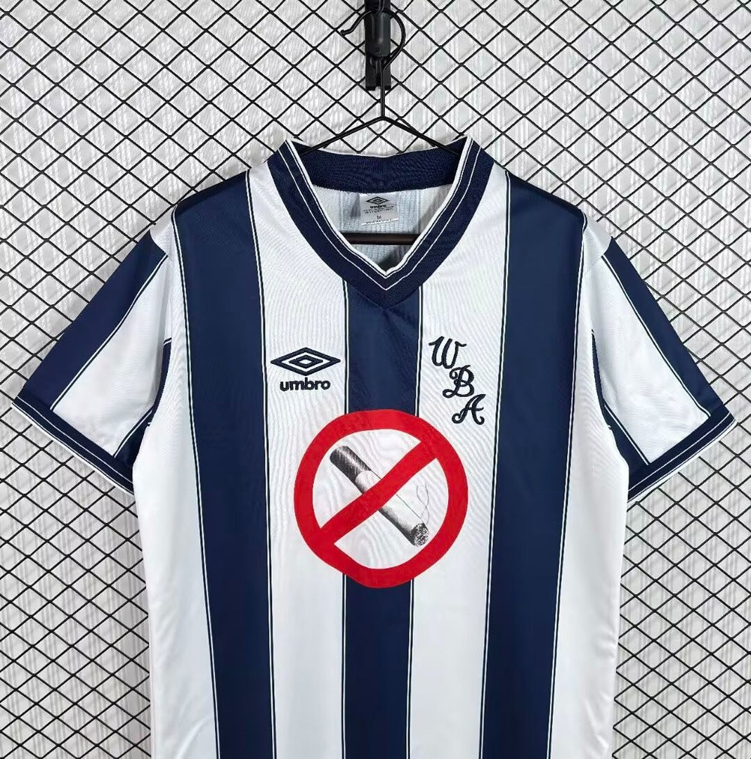 Retro 84/86 West Bromwich Albion Home White/Blue Jersey